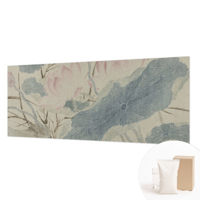 Modern wall mural for bedroom with a lotus leaves design