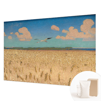 High quality wall mural wallpaper with a wheat field design