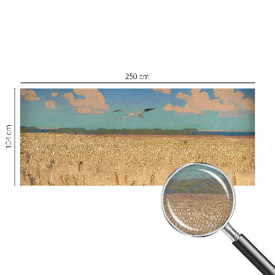 High quality wall mural wallpaper with a wheat field design