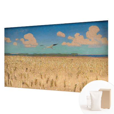 High quality wall mural wallpaper with a wheat field design