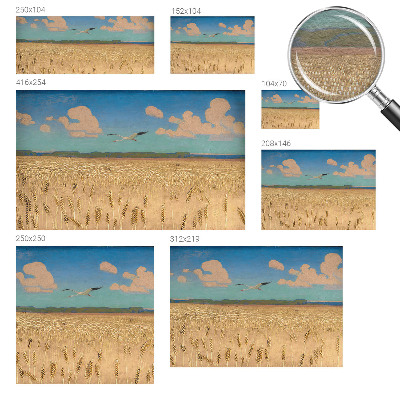 High quality wall mural wallpaper with a wheat field design