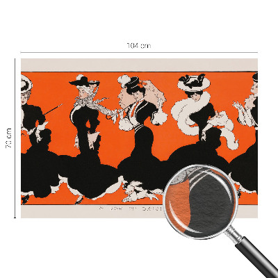 Modern wall mural for living room featuring women's outfits as the central design