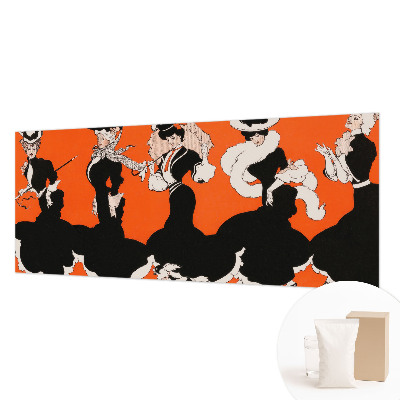 Modern wall mural for living room featuring women's outfits as the central design
