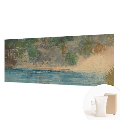 Premium wall mural for bedroom with a tropical shore design