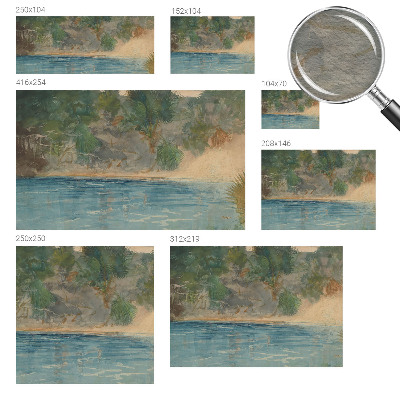 Premium wall mural for bedroom with a tropical shore design
