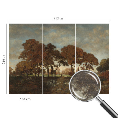 Decorative wall mural for living room with an idyllic landscape design