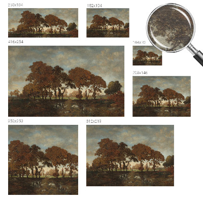 Decorative wall mural for living room with an idyllic landscape design