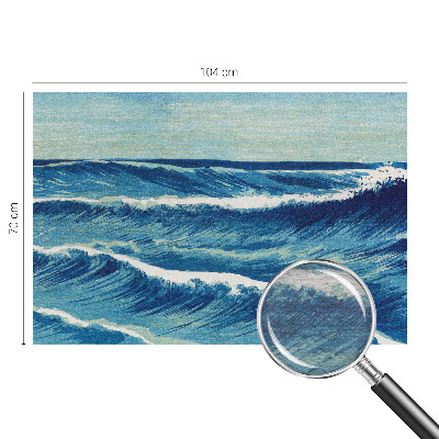 Non-woven wall mural with a sea waves motif