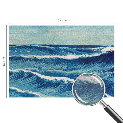 Non-woven wall mural with a sea waves motif
