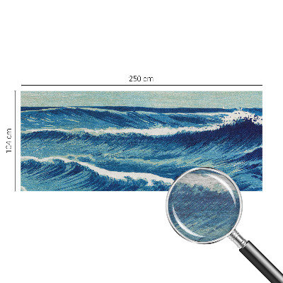Non-woven wall mural with a sea waves motif