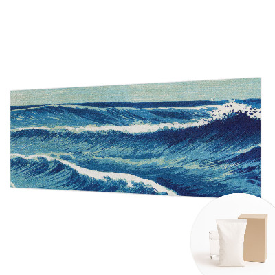 Non-woven wall mural with a sea waves motif