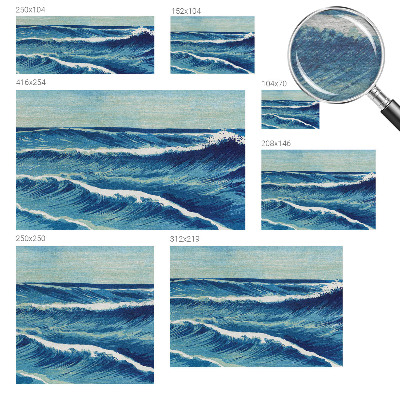 Non-woven wall mural with a sea waves motif