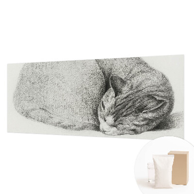 Non-woven photo wallpaper with a curled-up cat motif