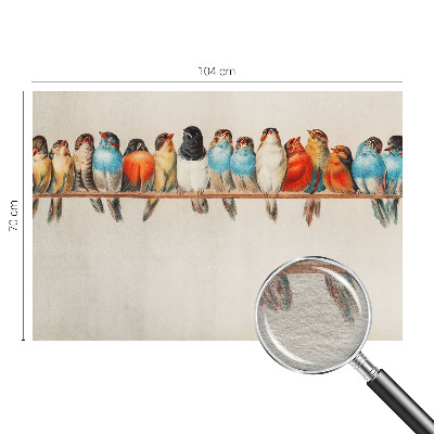 Wall mural with a design of birds on a branch