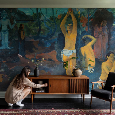 Wallpaper mural with a tropical harmony design