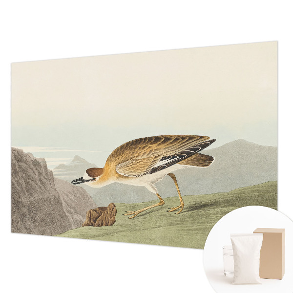 Wallpaper mural for living room with a mountain bird motif