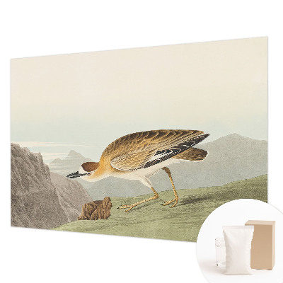 Wallpaper mural for living room with a mountain bird motif
