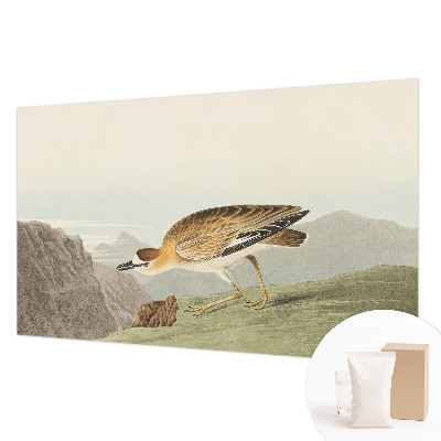 Wallpaper mural for living room with a mountain bird motif