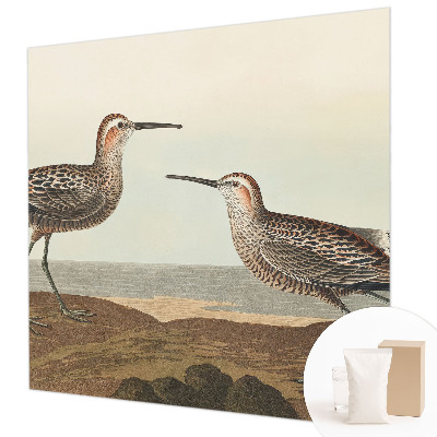 Modern wall mural for living room featuring bird silhouettes
