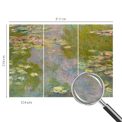 Large wall mural featuring water lilies