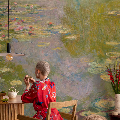 Large wall mural featuring water lilies