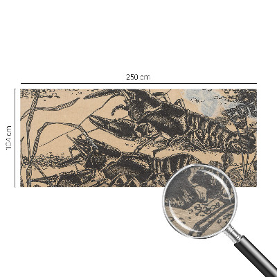 Large wallpaper mural featuring a water crayfish motif