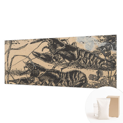 Large wallpaper mural featuring a water crayfish motif