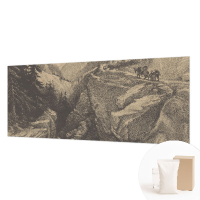 Large wall mural wallpaper with a picturesque mountain landscape