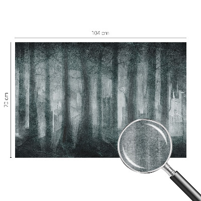 Modern wall mural with a mysterious forest motif