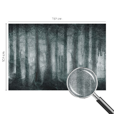 Modern wall mural with a mysterious forest motif