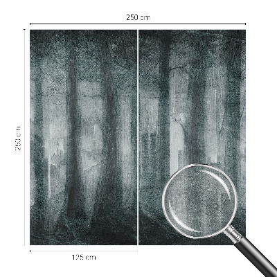 Modern wall mural with a mysterious forest motif