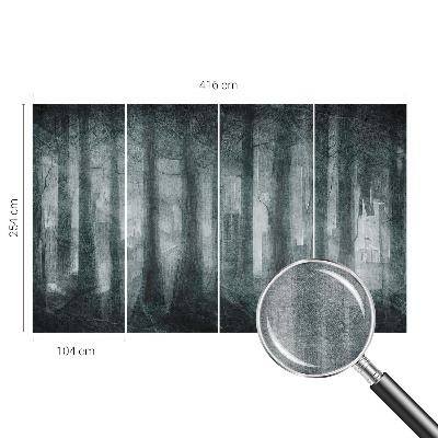 Modern wall mural Mysterious forest