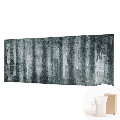 Modern wall mural with a mysterious forest motif