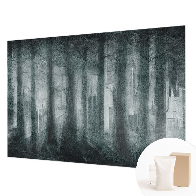 Modern wall mural with a mysterious forest motif