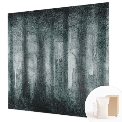 Modern wall mural with a mysterious forest motif