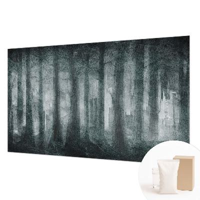 Modern wall mural with a mysterious forest motif