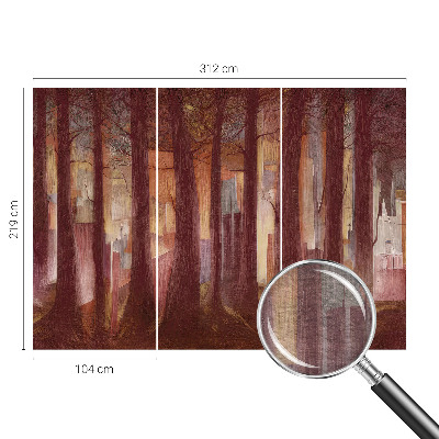 High quality wall mural wallpaper featuring a mysterious landscape design