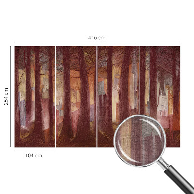 High quality wall mural wallpaper featuring a mysterious landscape design