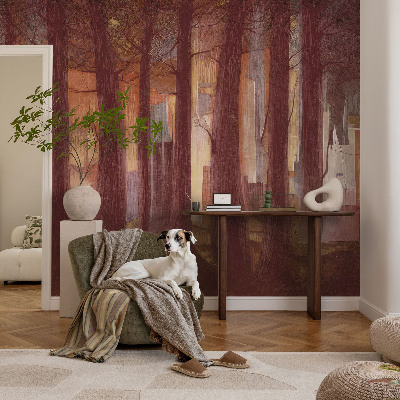 High quality wall mural wallpaper featuring a mysterious landscape design