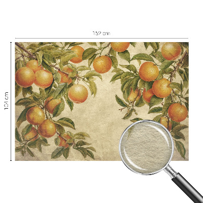 Premium photo wallpaper with a pattern of fruit branches