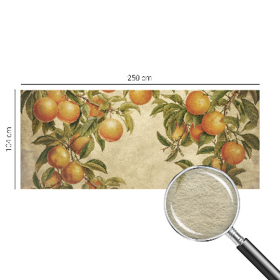 Premium photo wallpaper with a pattern of fruit branches