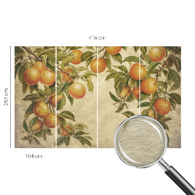 Premium photo wallpaper with a pattern of fruit branches