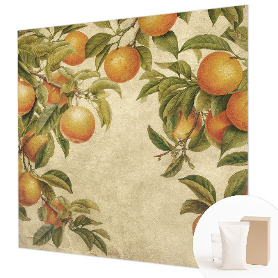 Premium photo wallpaper with a pattern of fruit branches