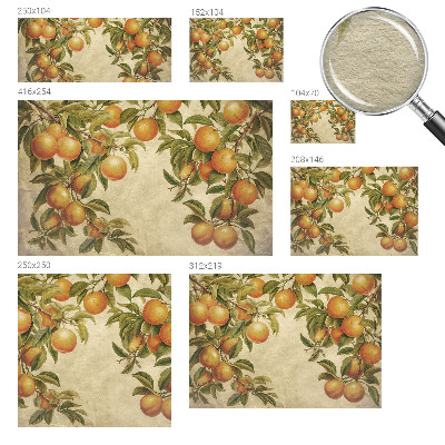 Premium photo wallpaper with a pattern of fruit branches