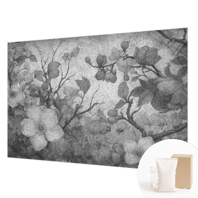 Decorative wall mural for living room with a flower branch design