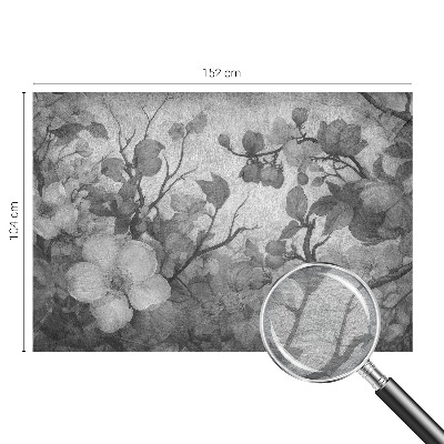 Decorative wall mural for living room with a flower branch design