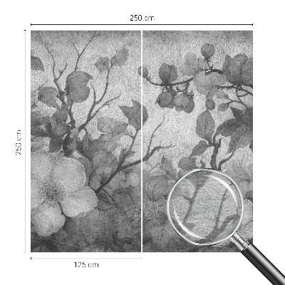 Decorative wall mural for living room with a flower branch design