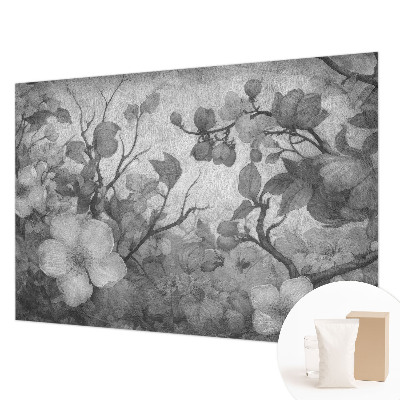 Decorative wall mural for living room with a flower branch design