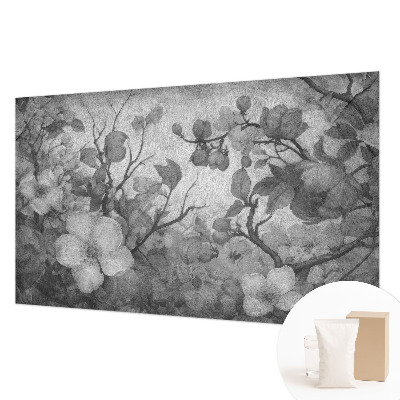Decorative wall mural for living room with a flower branch design
