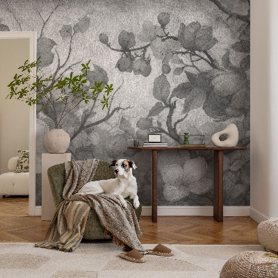 Decorative wall mural for living room with a flower branch design